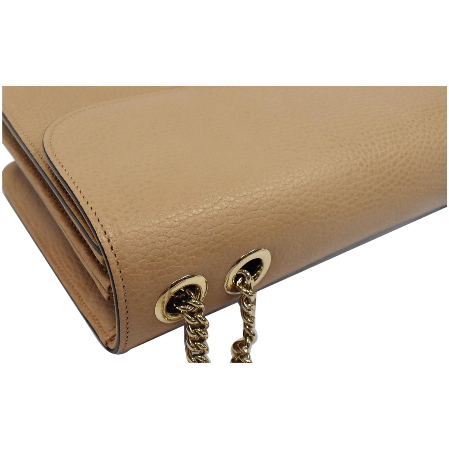 GUCCI Interlocking GG Calfskin Leather Shoulder Bag Brown 510303