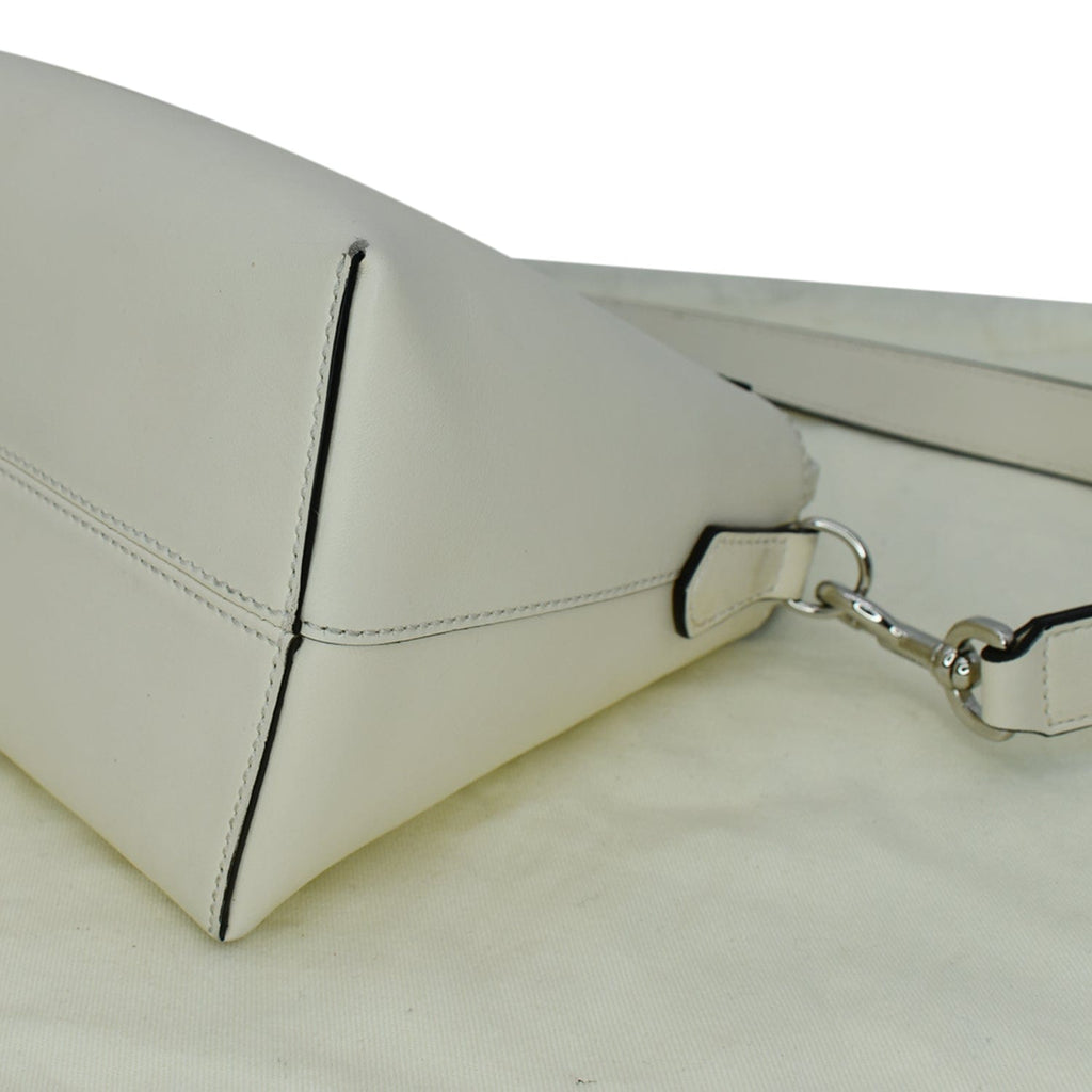 FENDI By The Way Medium Leather Boston Bag White