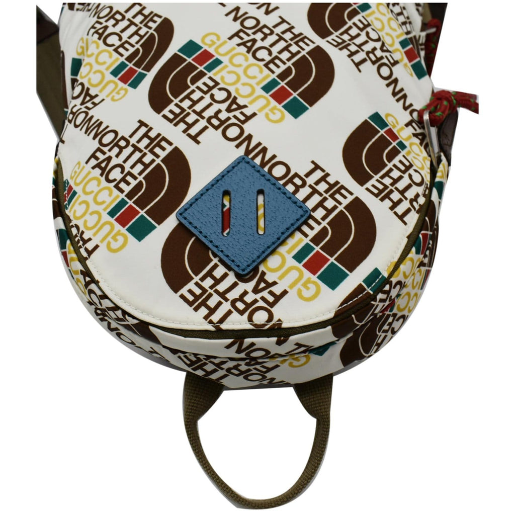 GUCCI The North Face Medium Nylon Leather Backpack White 650288