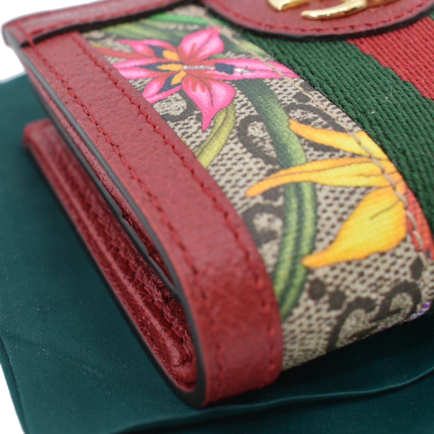 GUCCI Ophidia Flora GG Supreme Canvas  Case Wallet Red 523155 - 10% Off