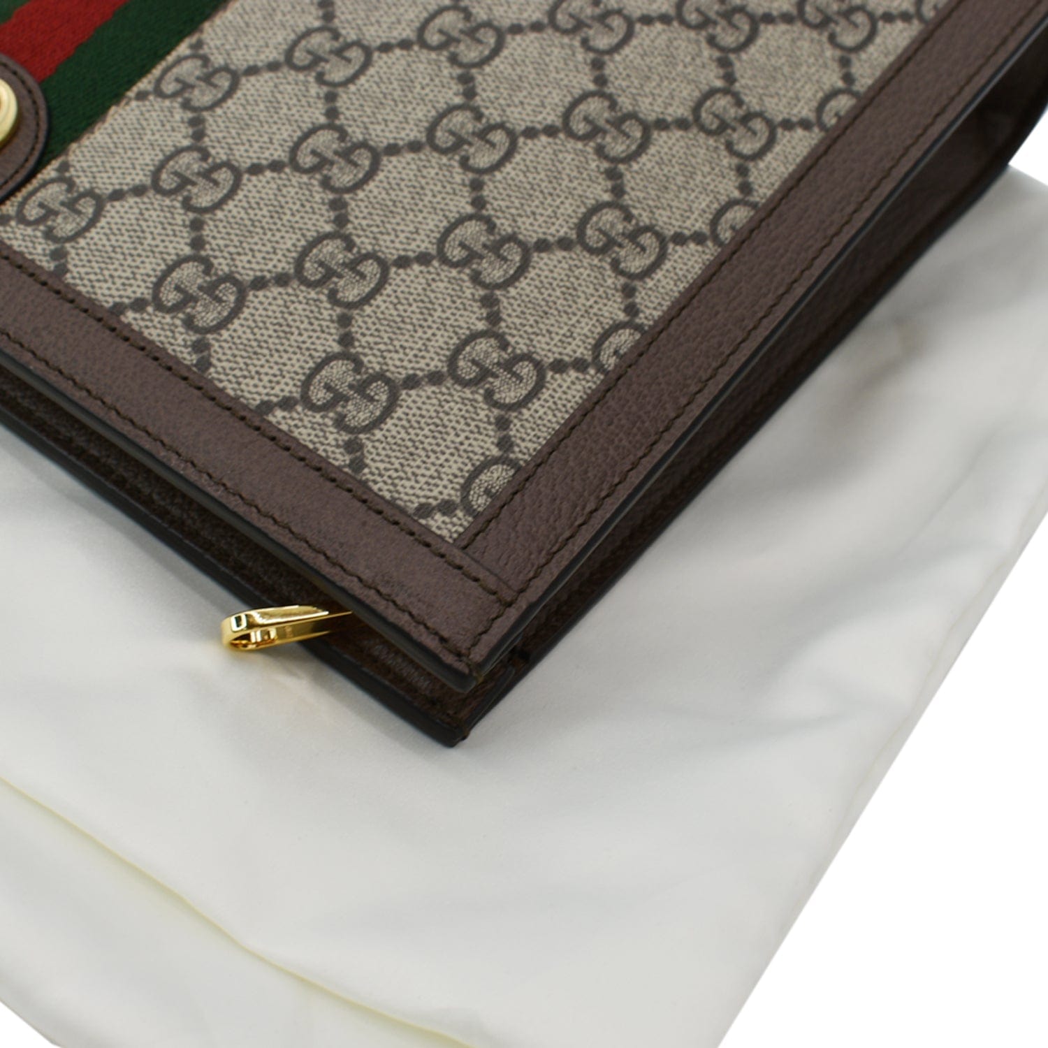 GUCCI Ophidia GG Supreme Canvas Zip Pouch Beige 625549