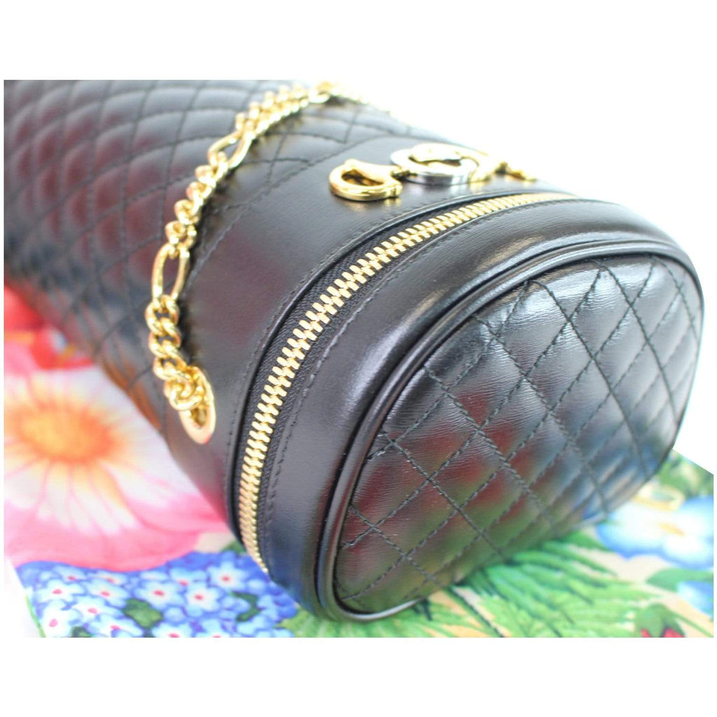 GUCCI Trapuntta Calfskin Leather Belt Crossbody Bag Black 572298 - Final Sale