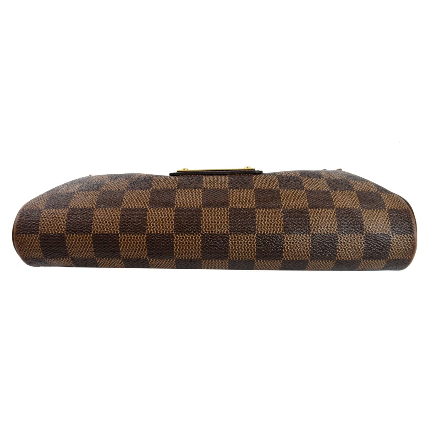 LOUIS VUITTON Pochette Eva Damier Ebene Clutch Crossbody Bag Brown