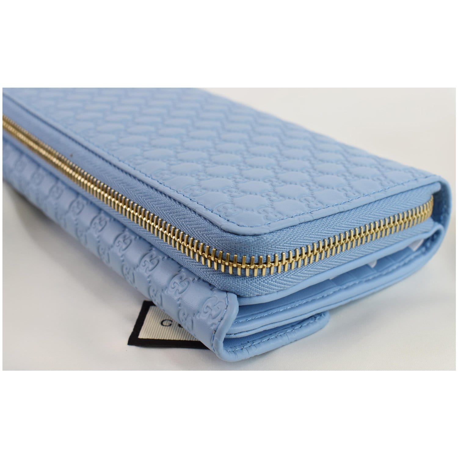 GUCCI Microguccissima Leather Wallet Light Blue 449364
