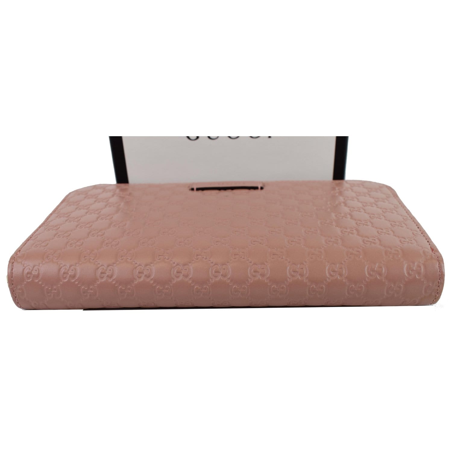 GUCCI Micro GG Guccissima Zip Around Wallet Pink 449391