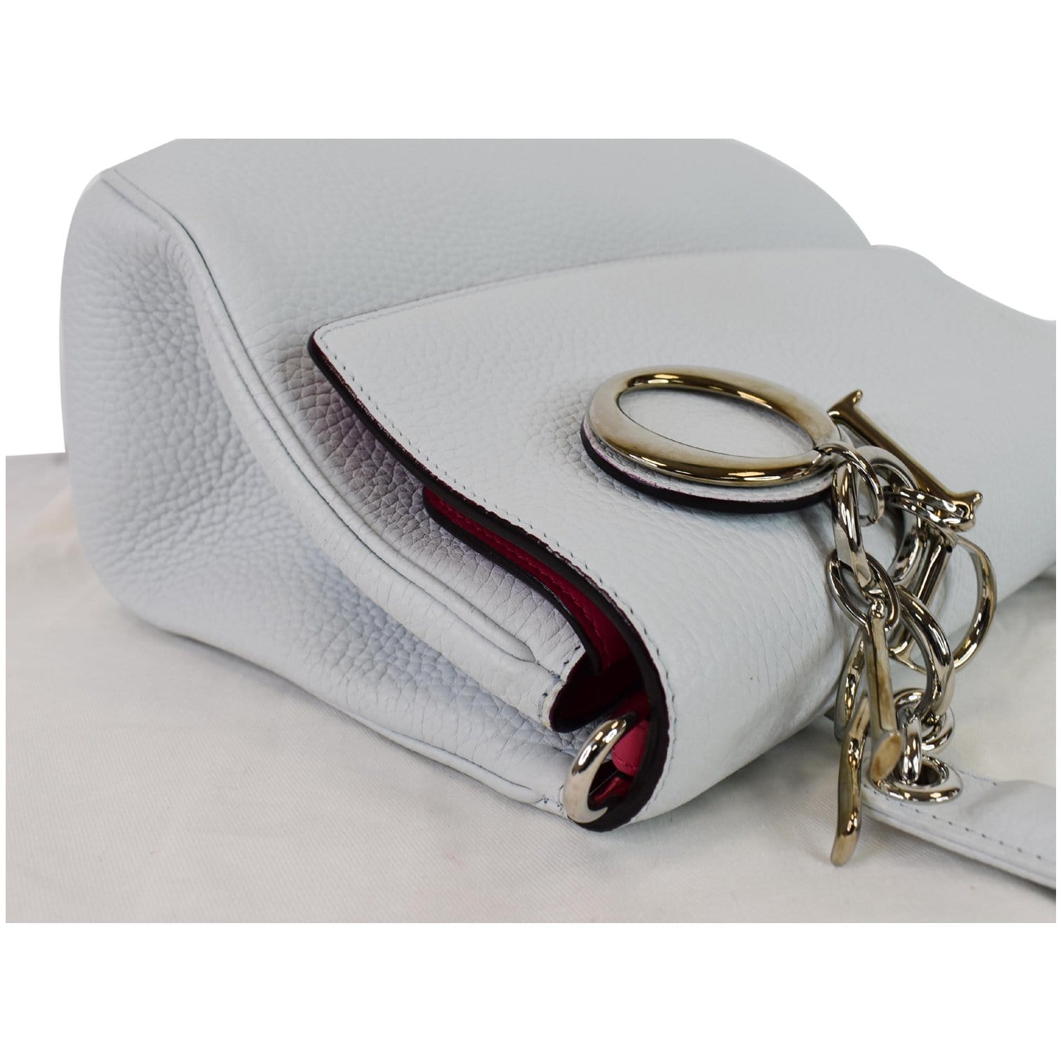 CHRISTIAN DIOR Be Dior Small Leather Flap Shoulder Bag Grey