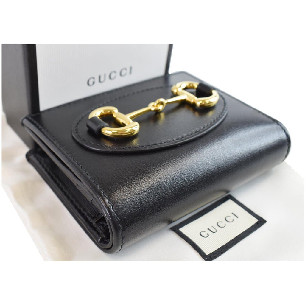 GUCCI Horsebit 1955  Case Wallet Black 621887