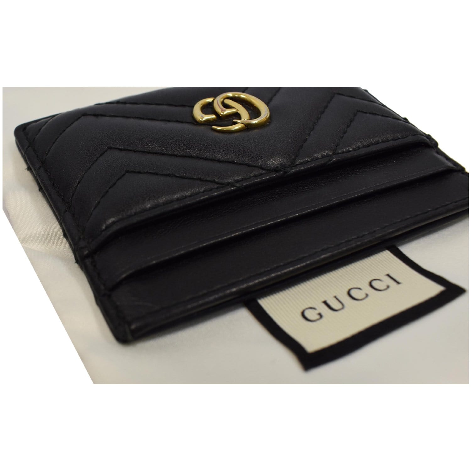 GUCCI GG Marmont Leather  Case Black 443127