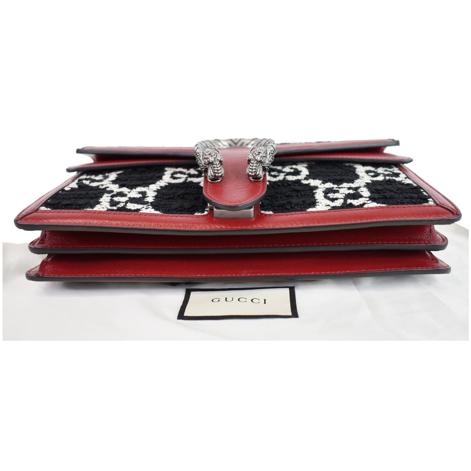 GUCCI Dionysus GG Tweed Small Shoulder Bag Cerise 400249