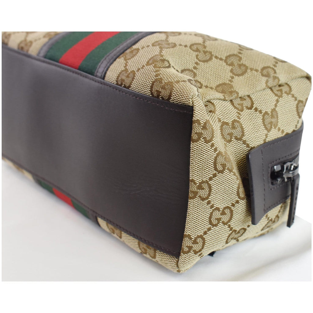 GUCCI GG Monogram Web Small Cosmetic Case Beige 256637