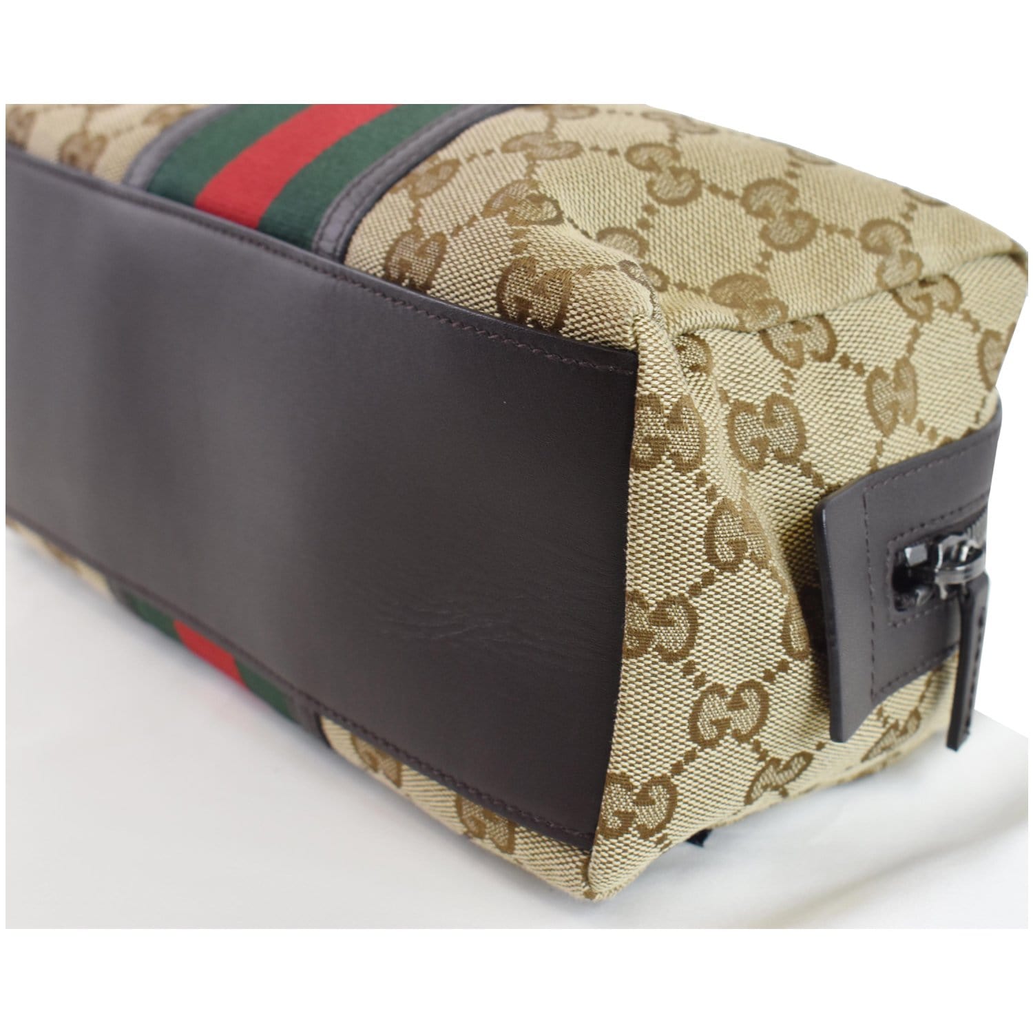 GUCCI GG Monogram Web Small Cosmetic Case Beige 256637