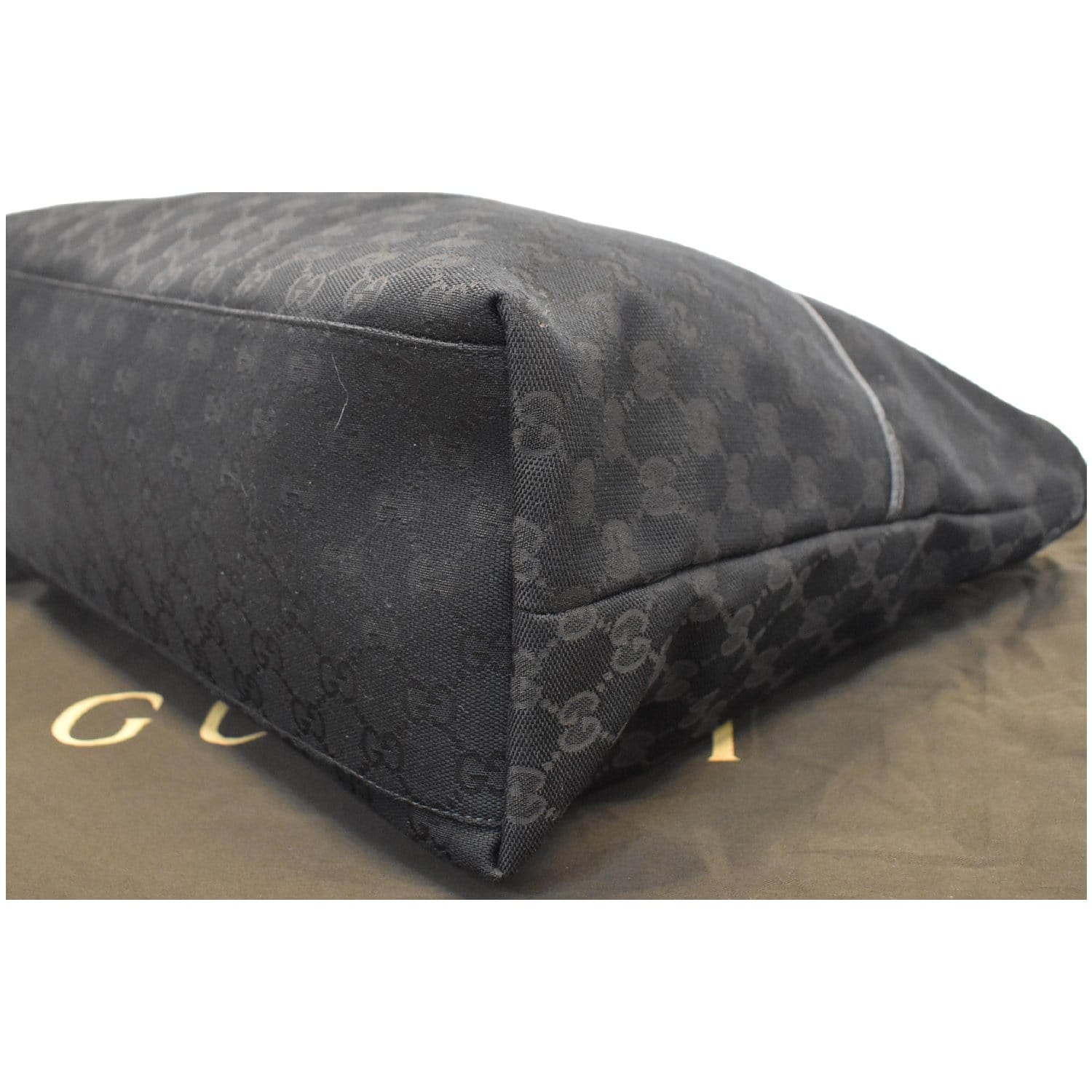 GUCCI GG Monogram Web Large Diaper Tote Bag Black