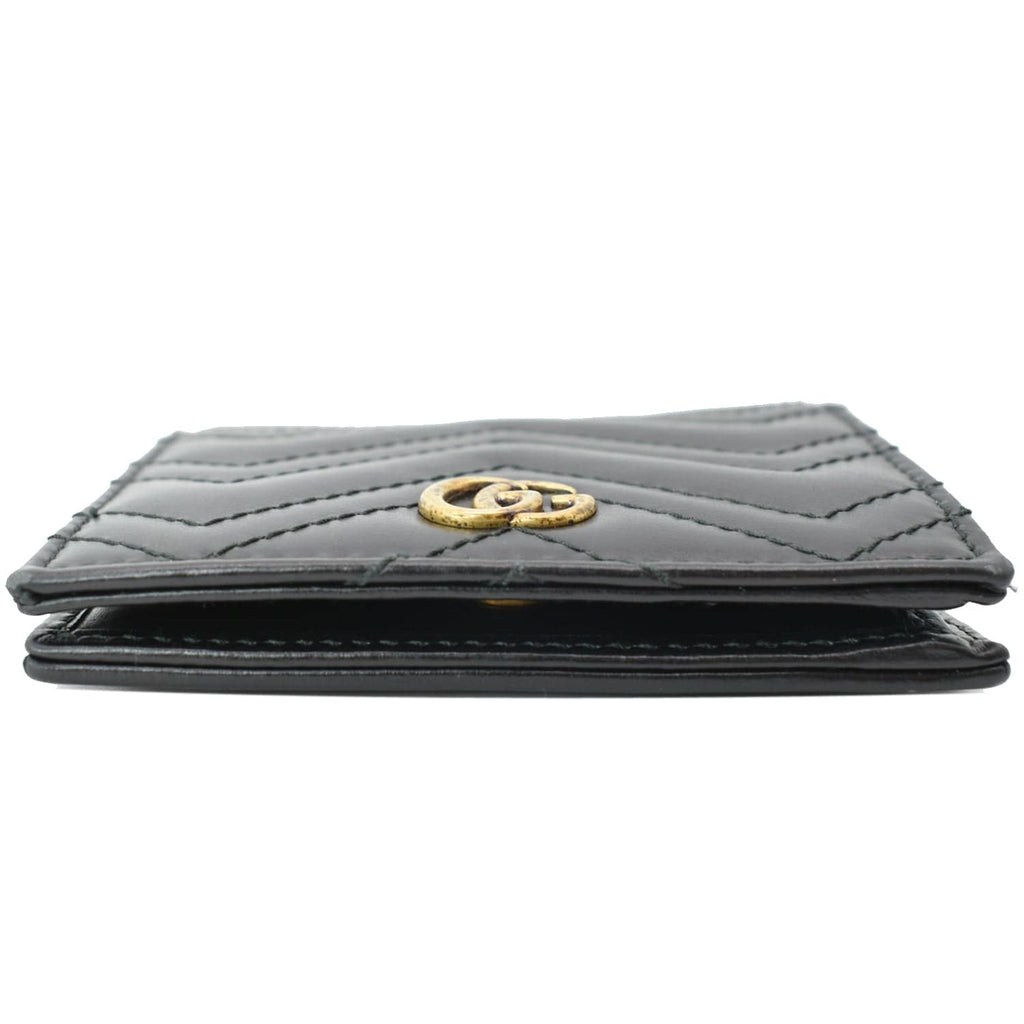 GUCCI Marmont GG Leather  Case Wallet Black 546579