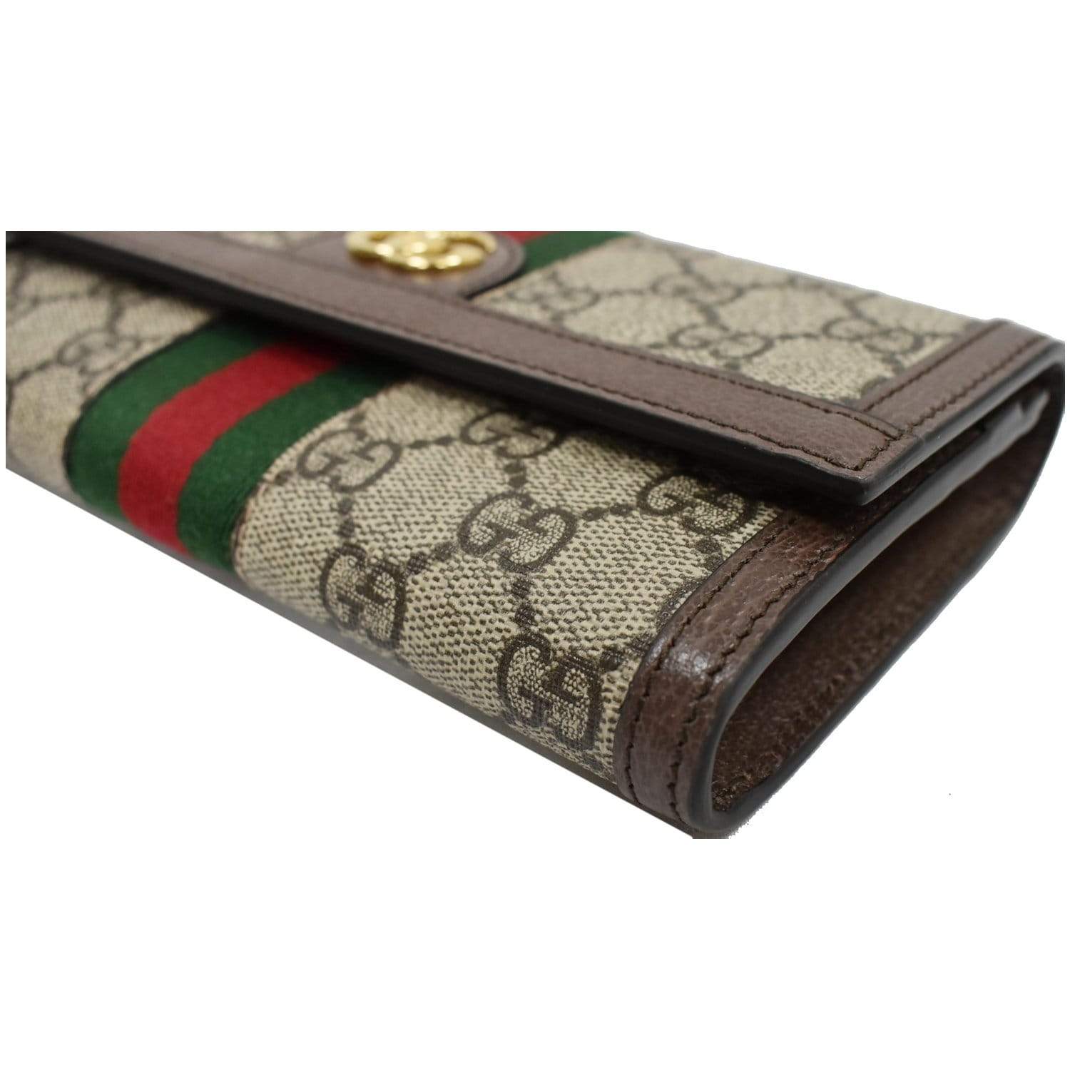 GUCCI Ophidia GG Continental Supreme Canvas Wallet Beige 523153