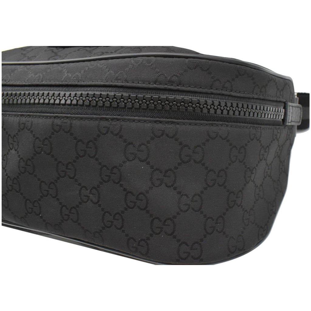 GUCCI GG Monogram Nylon Canvas Fanny Pack Belt Bag Black 449182