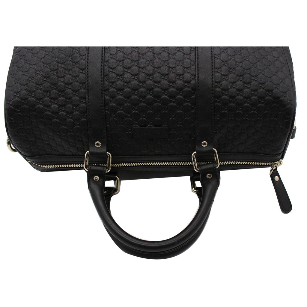 GUCCI Microguccissima Leather Boston Bag Black 449646