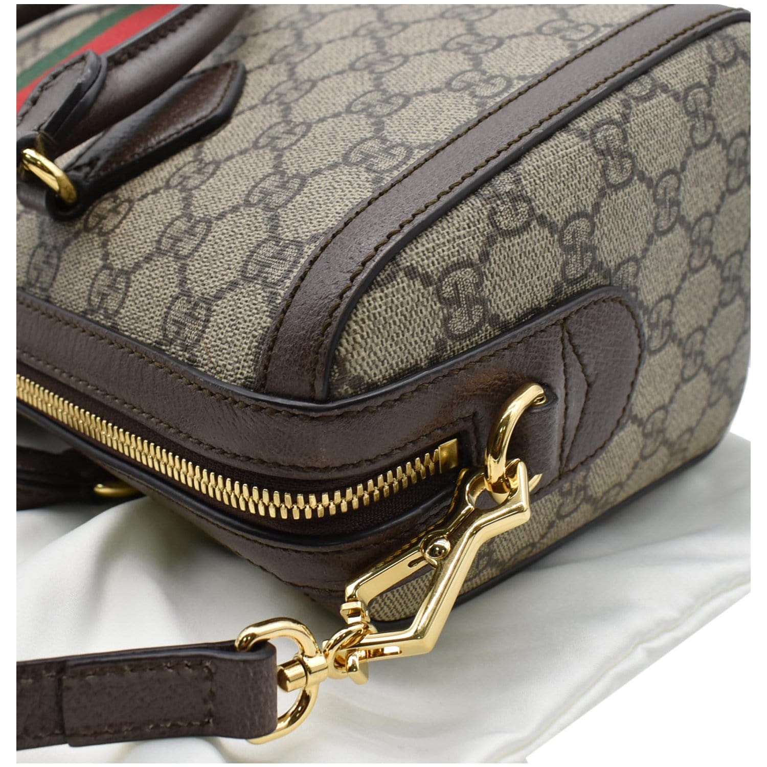 GUCCI Ophidia GG Canvas Medium Top Handle Shoulder Bag Beige 524532