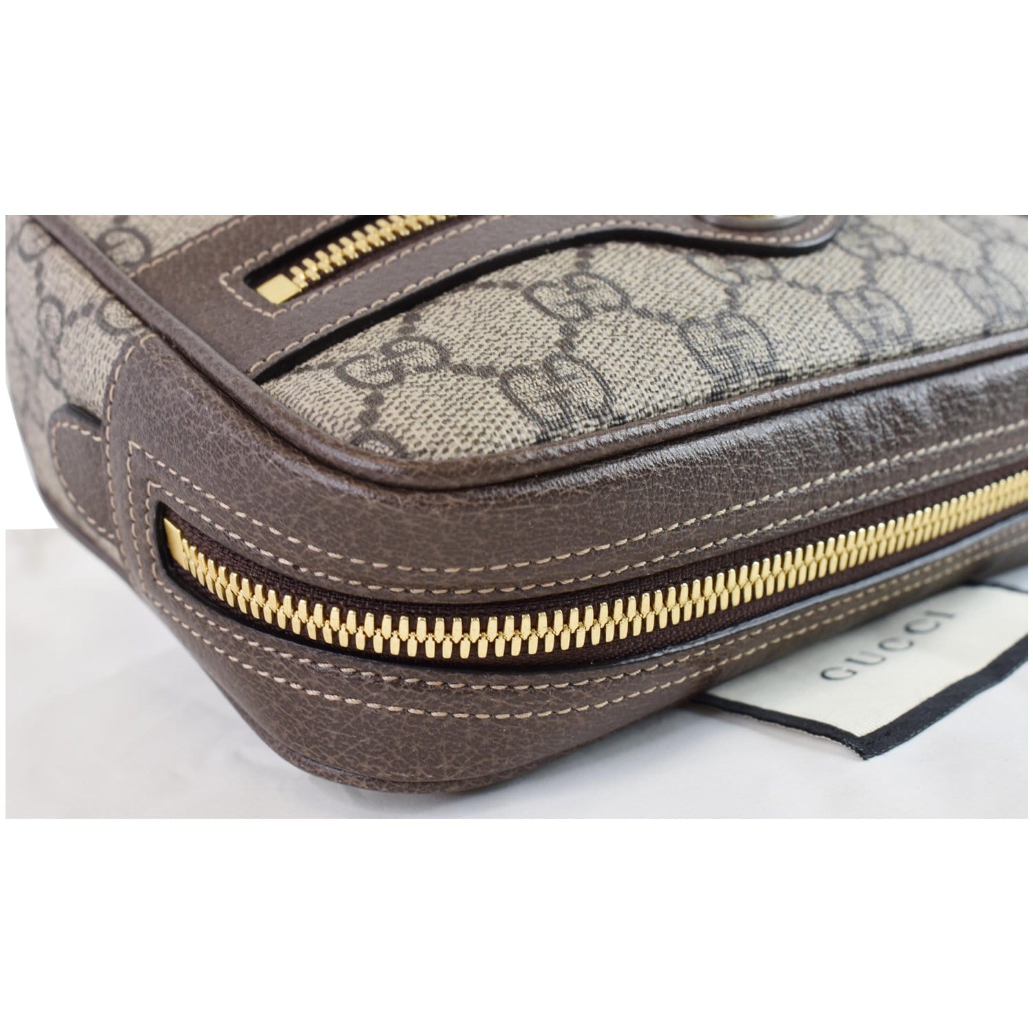GUCCI Ophidia Small GG Supreme Canvas Web Belt Bag Brown 517076 - Final Sale