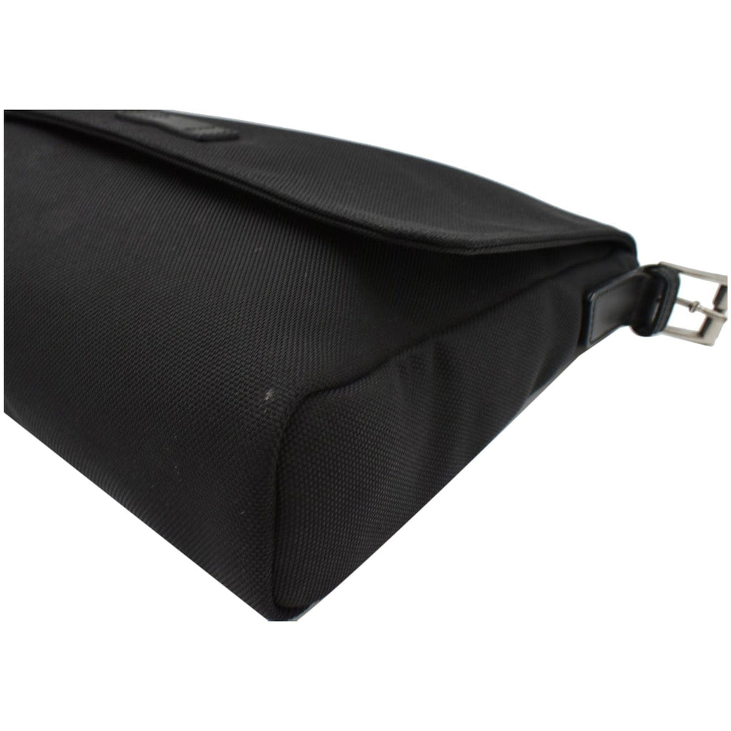 GUCCI Techno Large Web Nylon Canvas Messenger Bag Black 337074