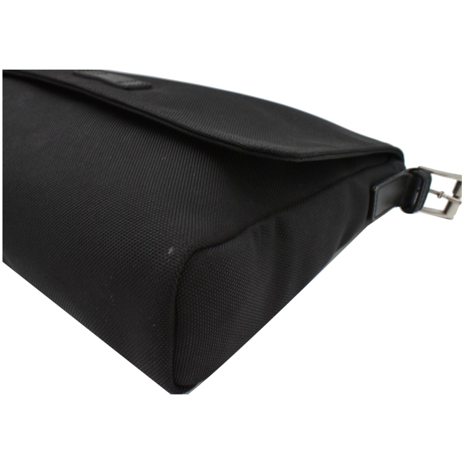 GUCCI Techno Large Web Nylon Canvas Messenger Bag Black 337074