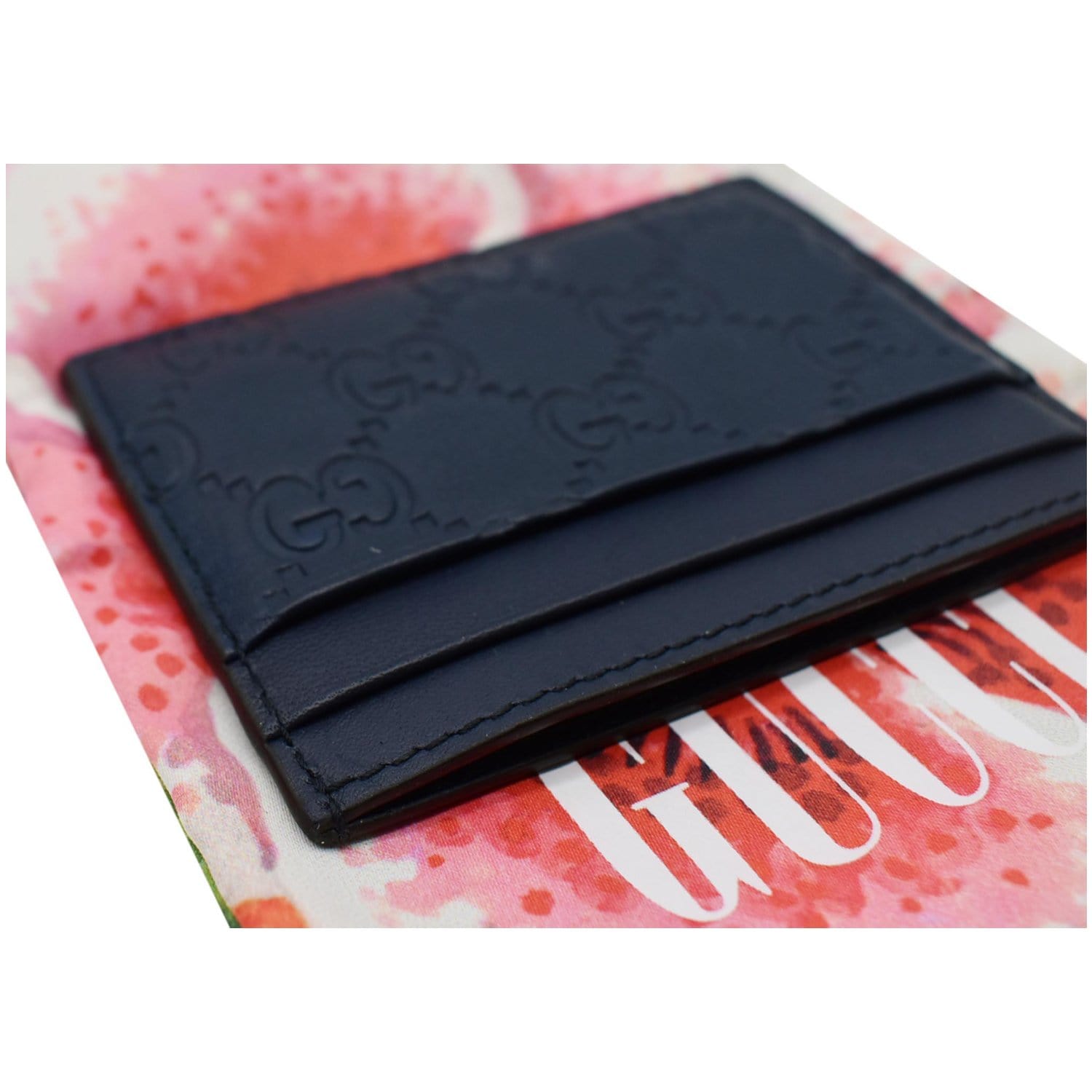 GUCCI Guccissima Leather Signature  Case Blue 233166 - 20% OFF