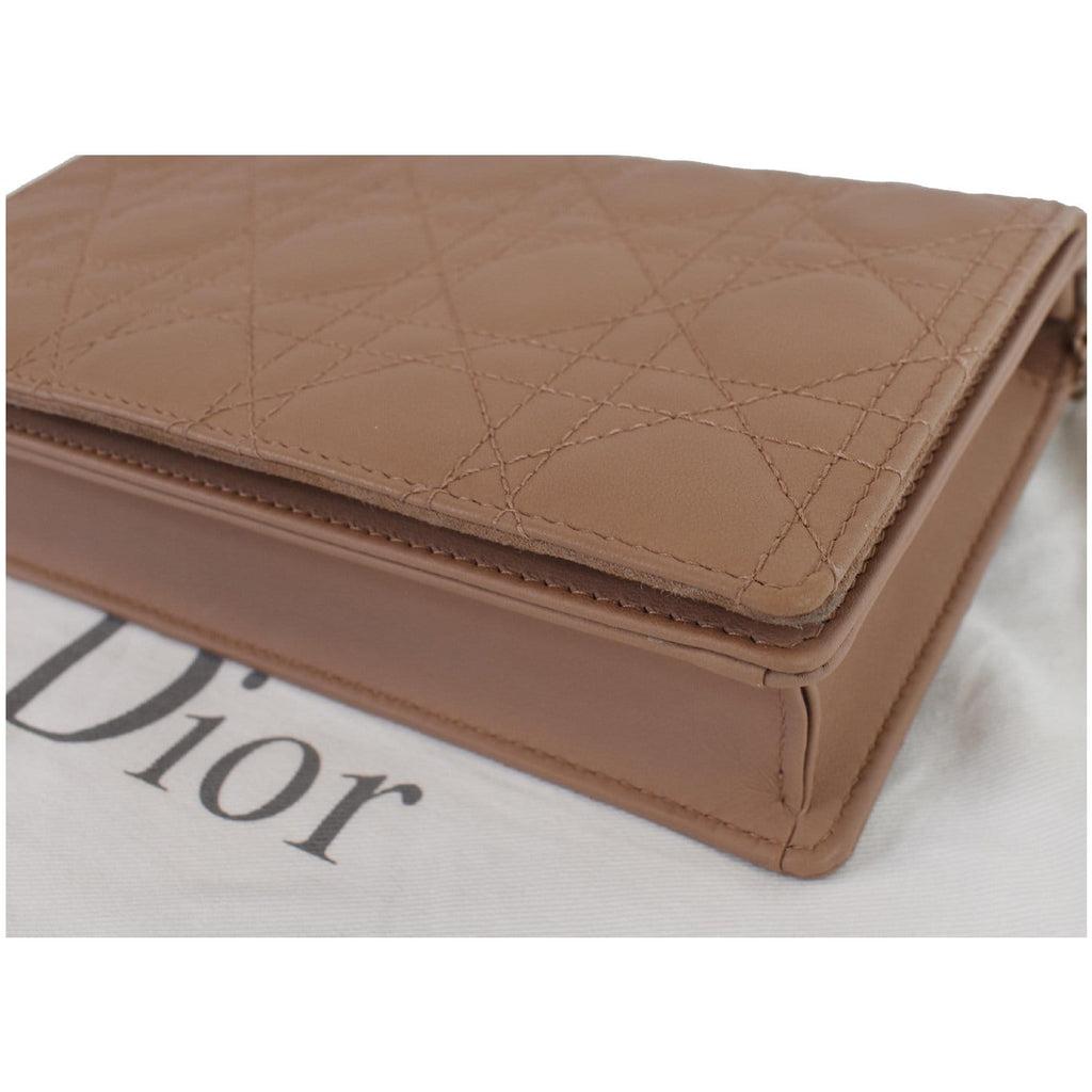 CHRISTIAN DIOR The Lady Dior Calfskin Chain Pouch Bag Blush Ultramatte