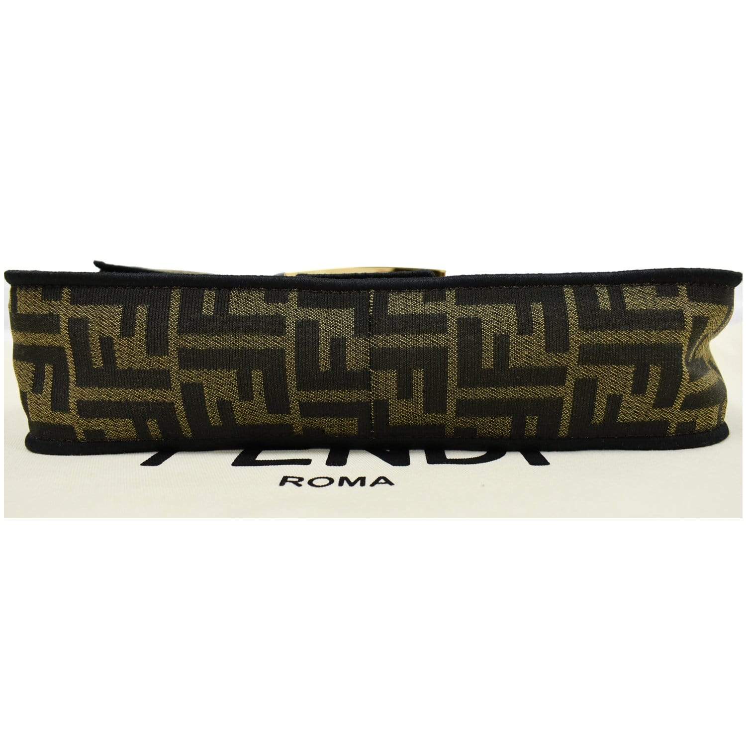 FENDI Mini Baguette Zucca Canvas Shoulder Bag Brown