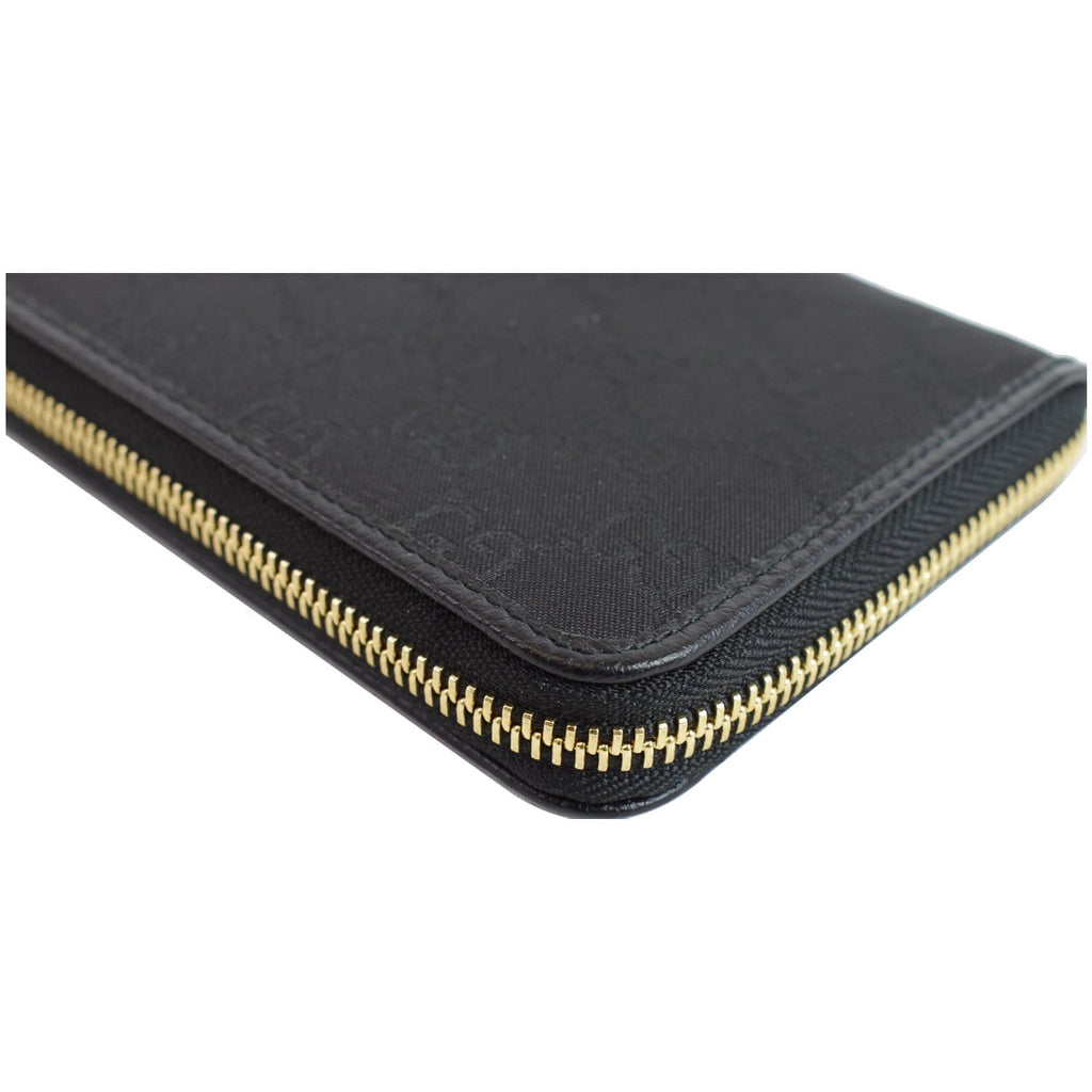 GUCCI GG Canvas Zip Around Wallet Black 332747
