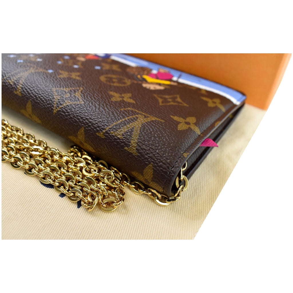 LOUIS VUITTON Weekend Pochette Monogram Canvas Shoulder Clutch Brown