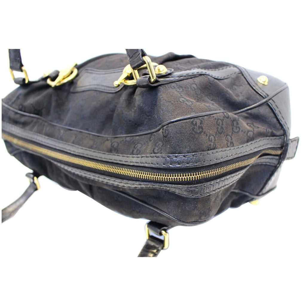 GUCCI Monogram Jockey Boston Bag Black - 20% OFF