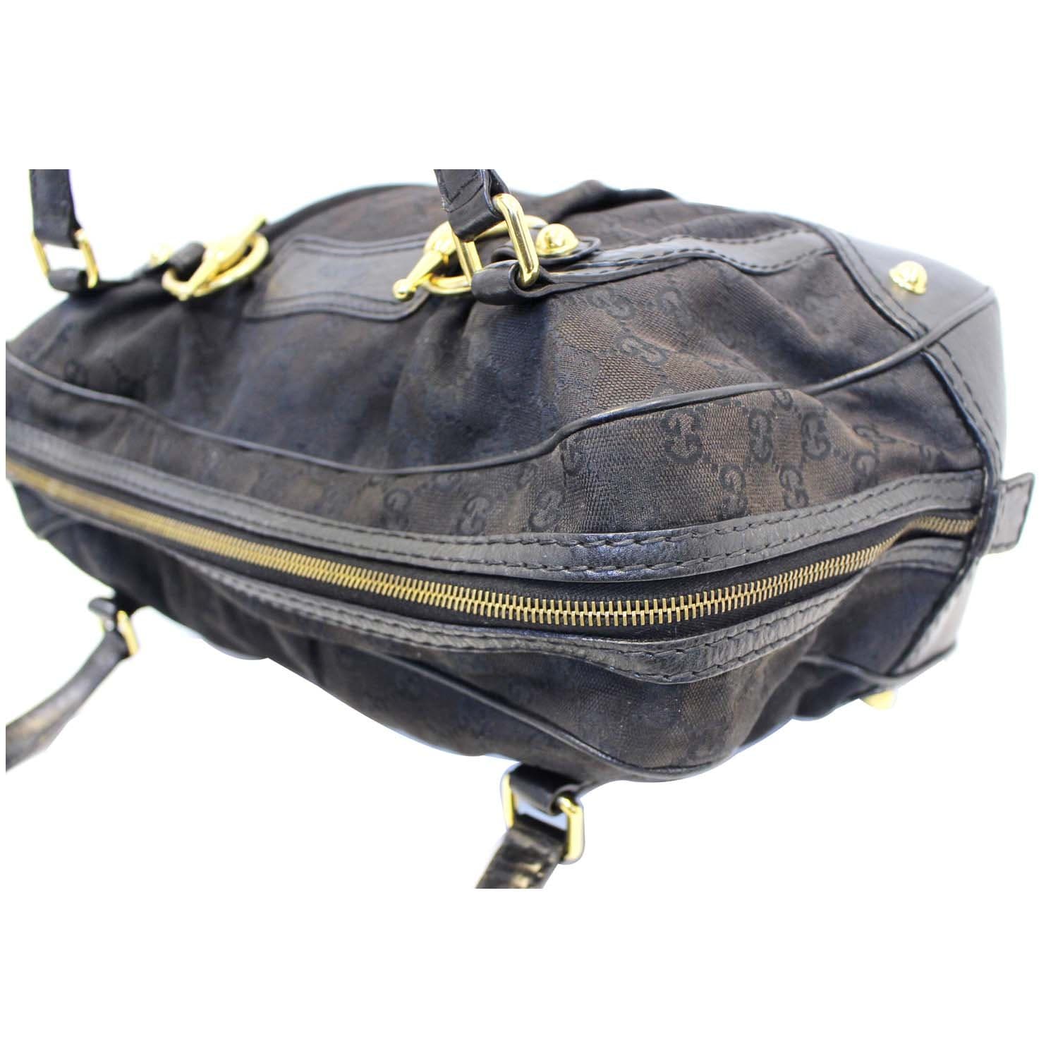 GUCCI Monogram Jockey Boston Bag Black - 20% OFF