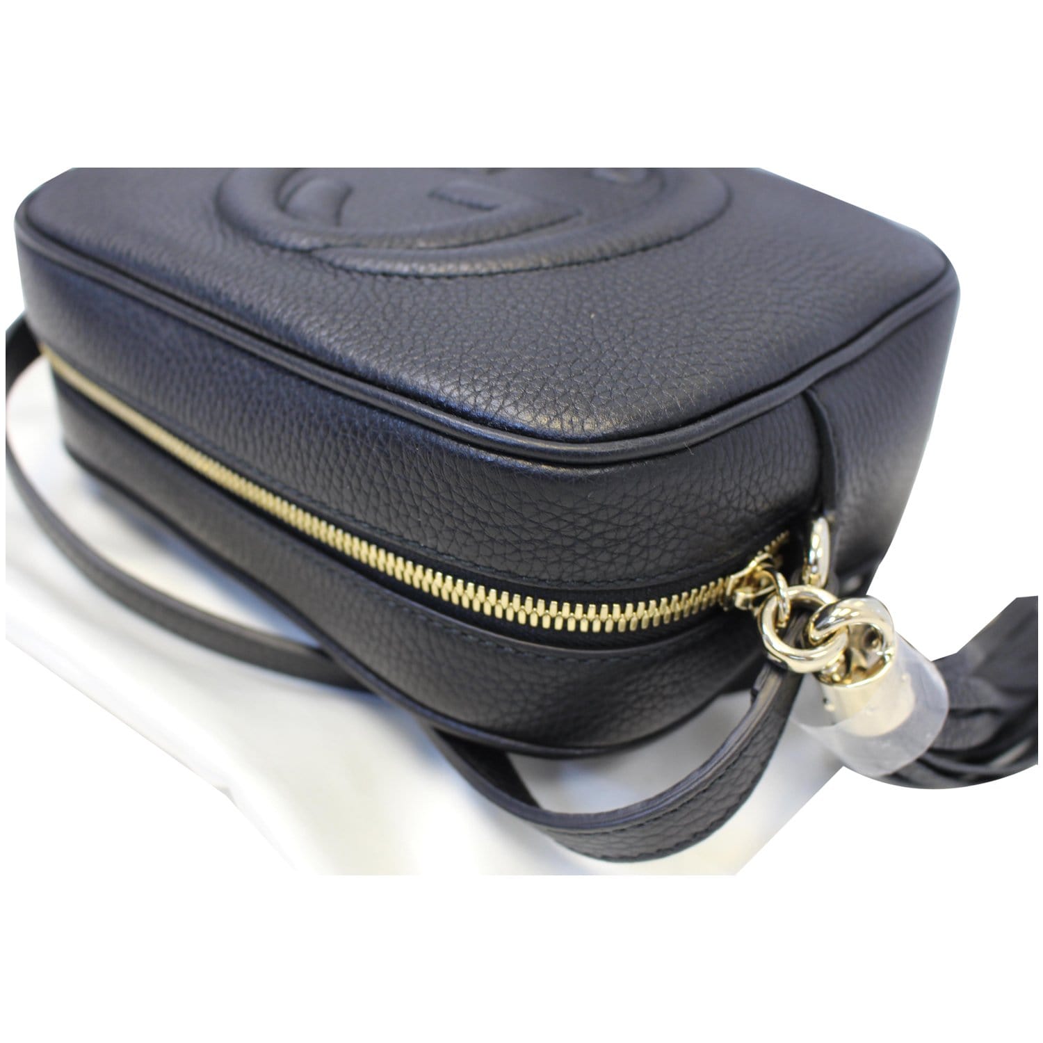 GUCCI Soho Disco Pebbled Leather Small Crossbody Bag 308364 Black
