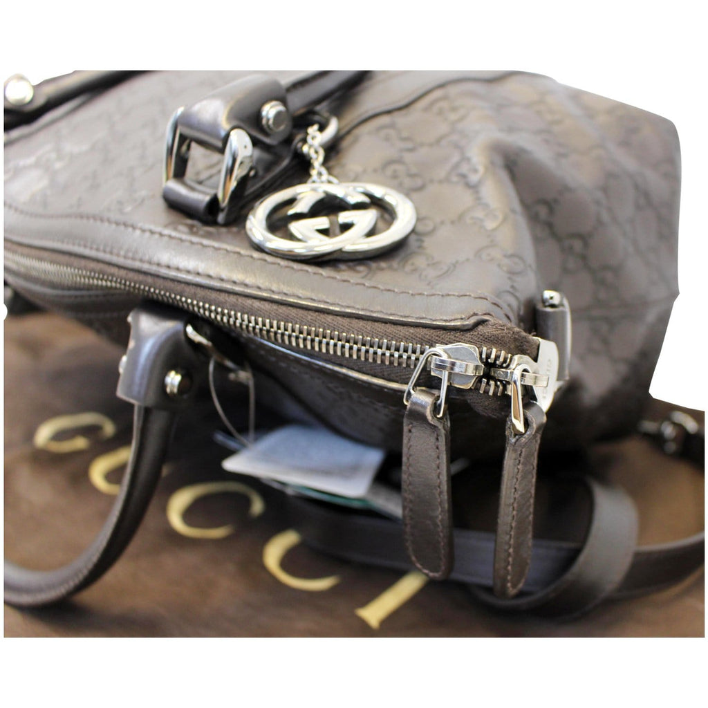 GUCCI Dark Brown Leather Shoulder Bag 341503
