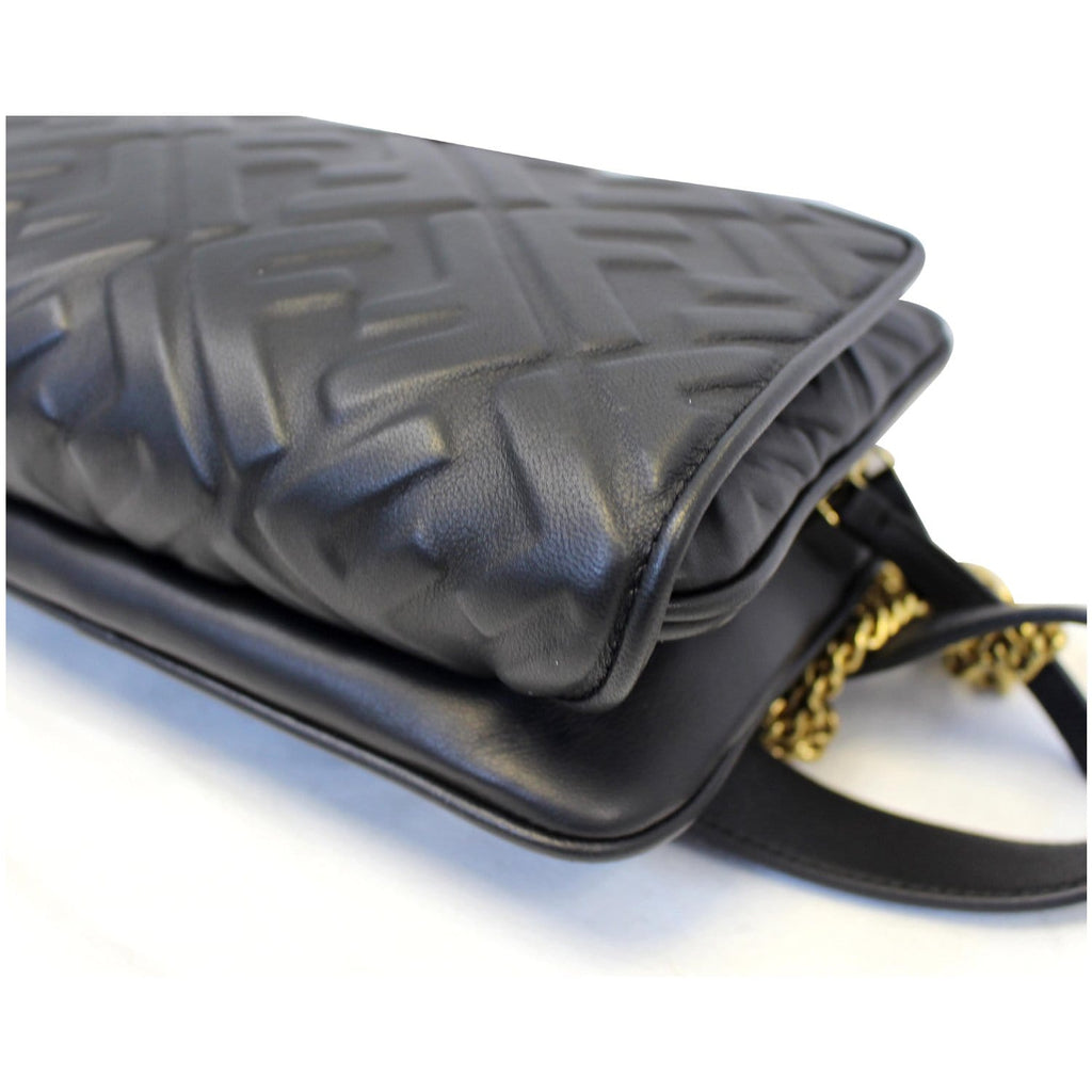 FENDI Upside Down Leather Belt Bag Black