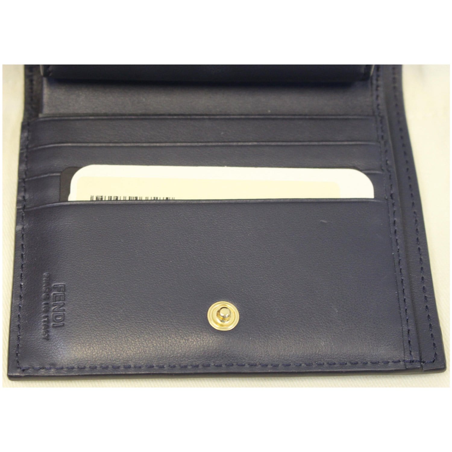FFENDI Bi-Fold Leather Wallet Blue - Last Call