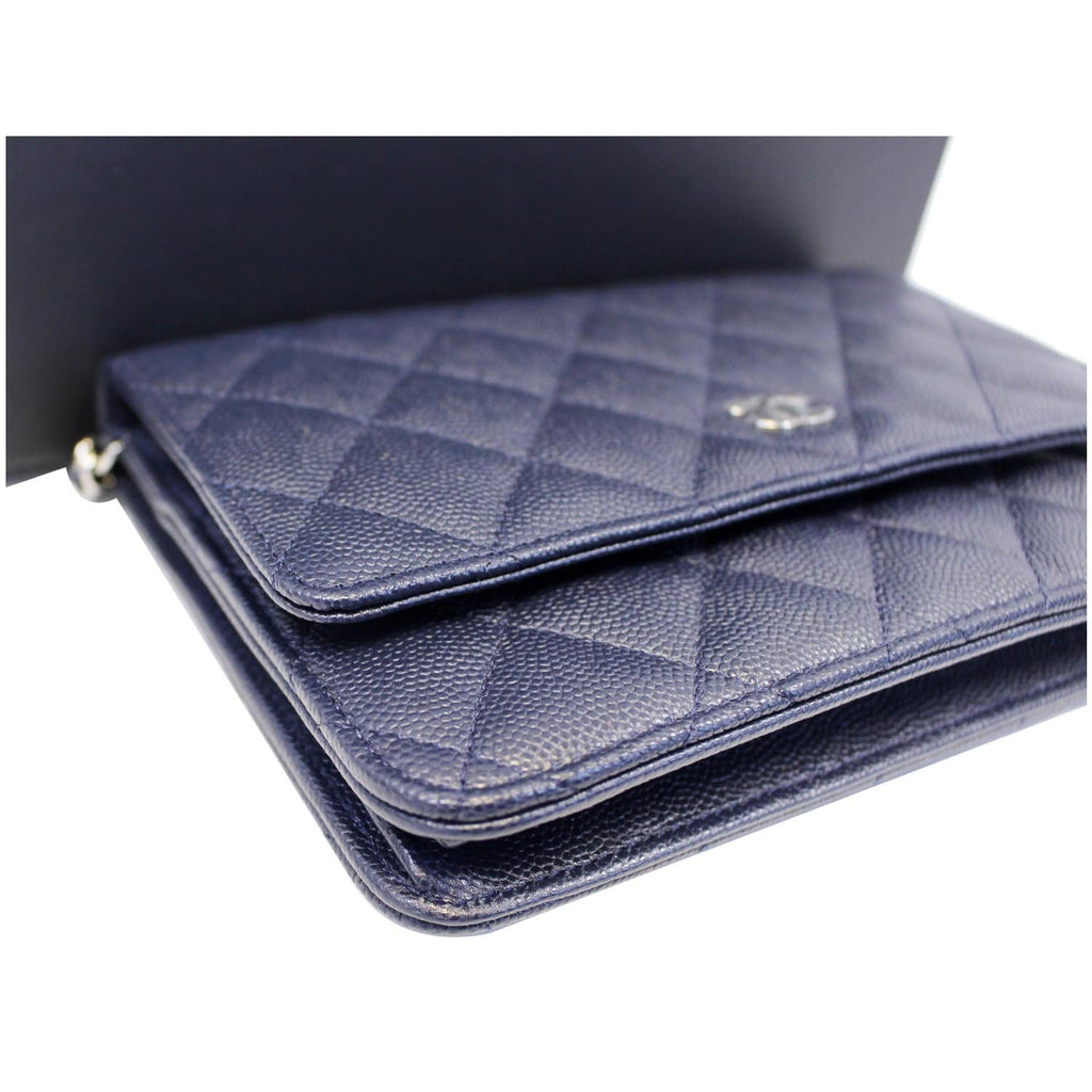 CHANEL Wallet On Chain WOC Clutch Crossbody Bag Navy