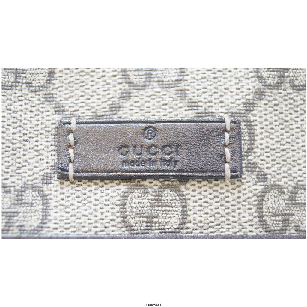 GUCCI Men's Beige/Ebony GG  Plus Coated Canvas Messenger Crossbody Bag 211107