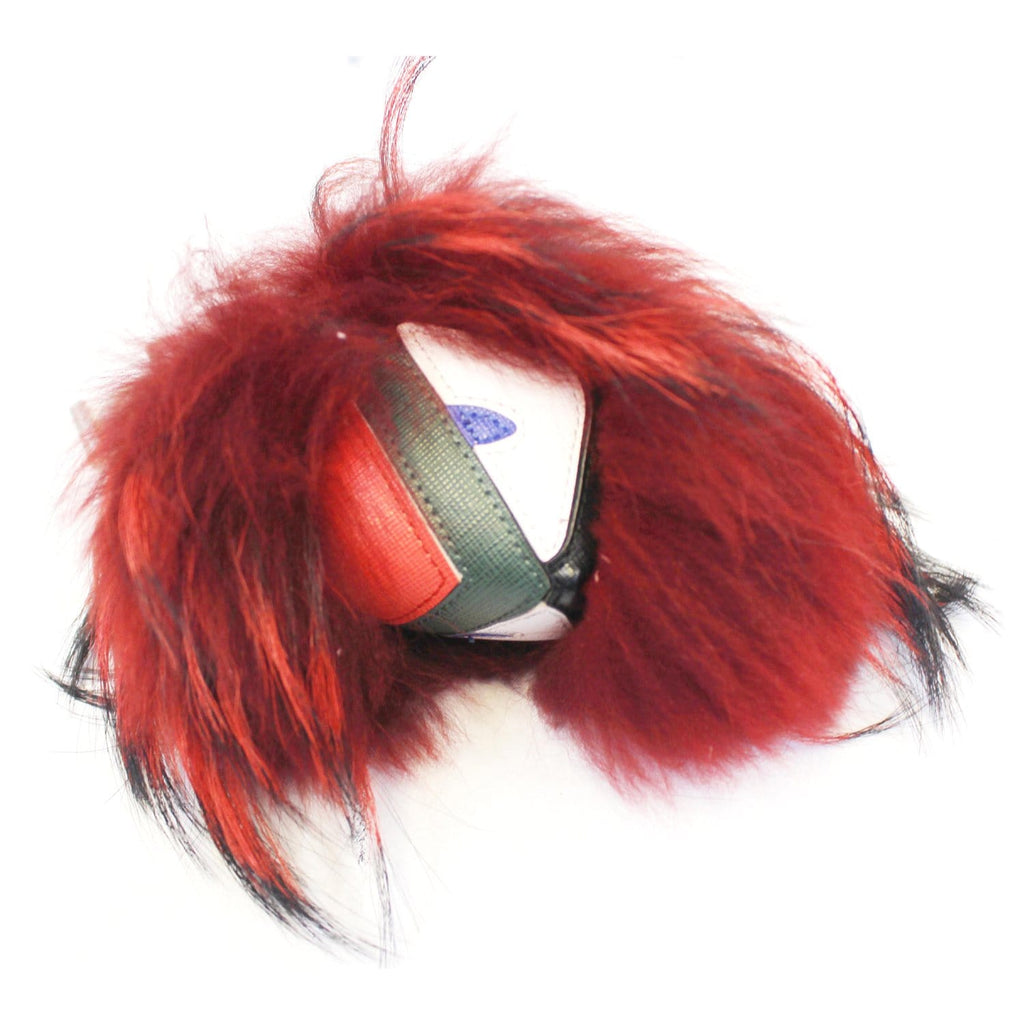 FENDI Fox Fur Monster Bag Bug Charm Red