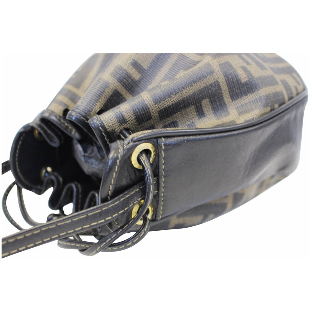 FENDI Drawstring Bucket Crossbody Bag Brown
