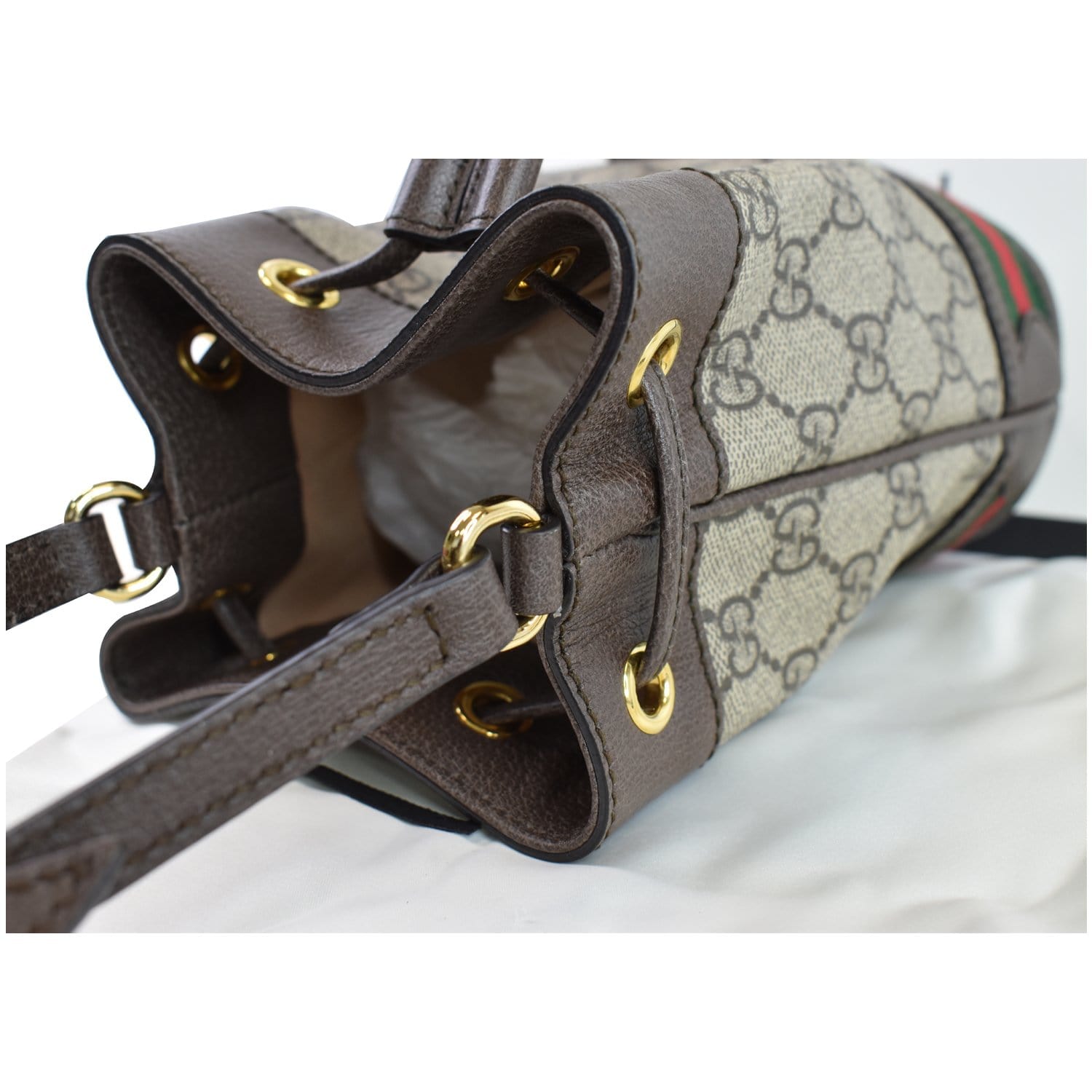 GUCCI Ophidia Mini GG Supreme Bucket Bag Beige/Ebony 550620
