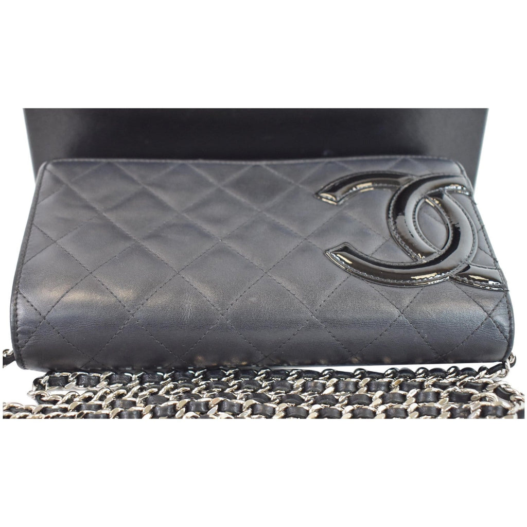 CHANEL Cambon Ligne Quilted Leather WOC Clutch Bag Black- Sold