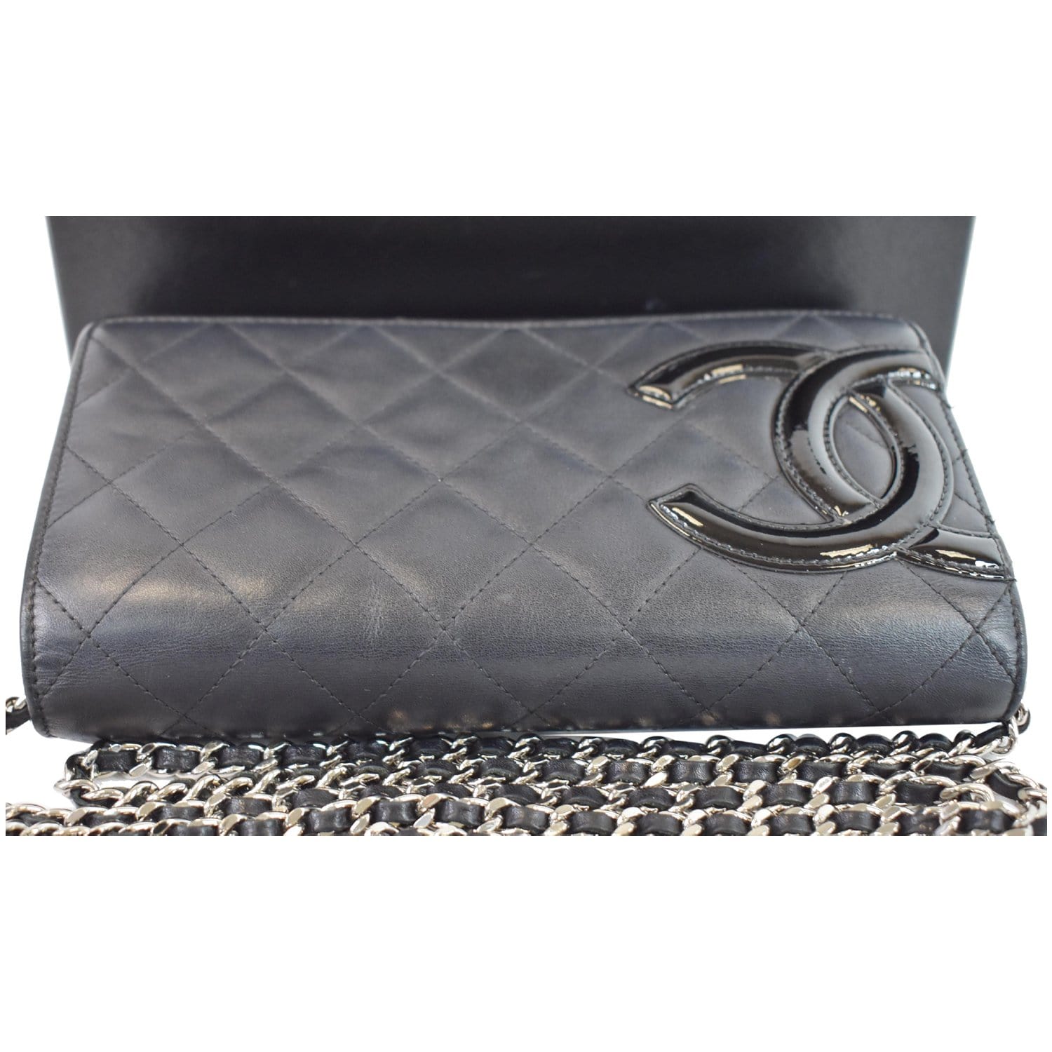 CHANEL Cambon Ligne Quilted Leather WOC Clutch Bag Black- Sold