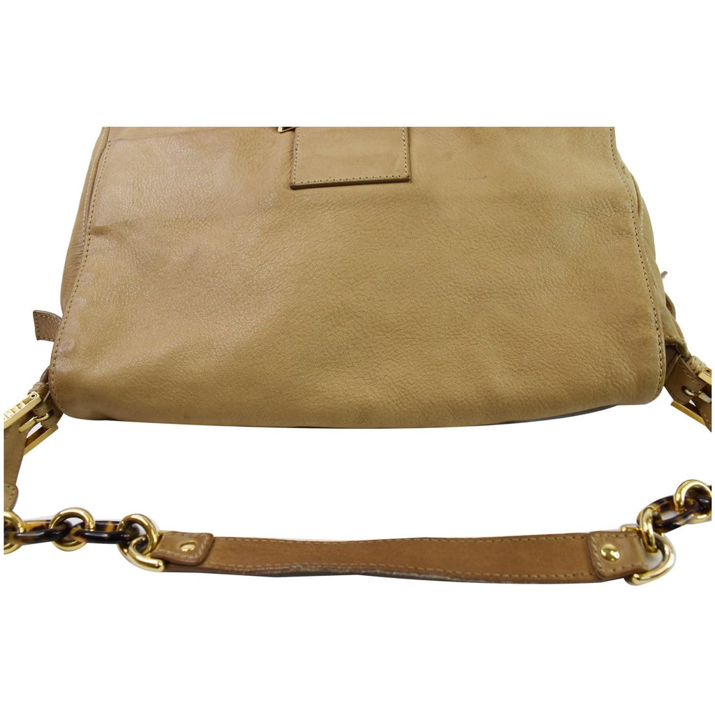 FENDI Mama Forever Large Flap Leather Shoulder Bag Yellow