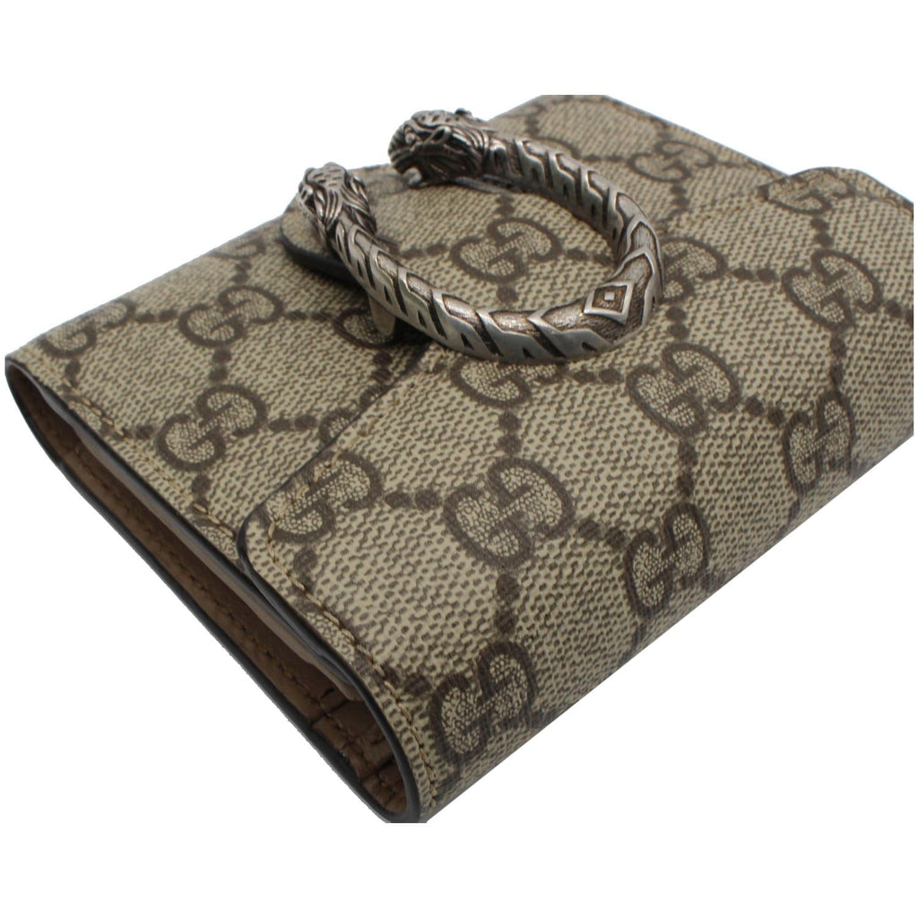 GUCCI Dionysus GG Supreme Canvas  Case Wallet Beige 627073