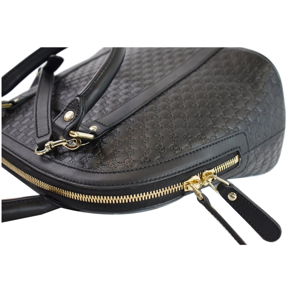 GUCCI Dome Medium Microguccissima Leather Shoulder Bag Black 449663