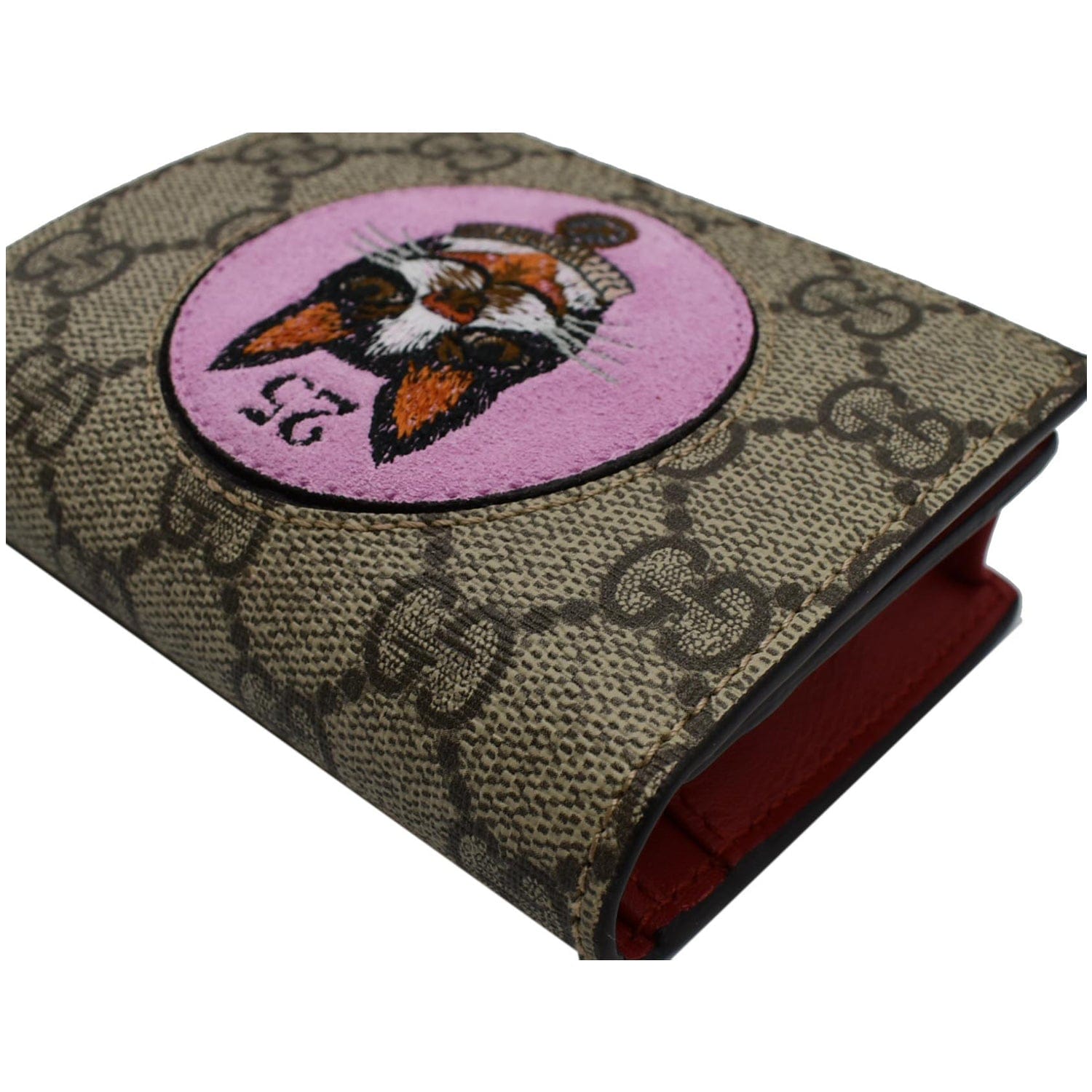 GUCCI Bosco Patch GG Supreme Canvas  Case Wallet Beige 506277