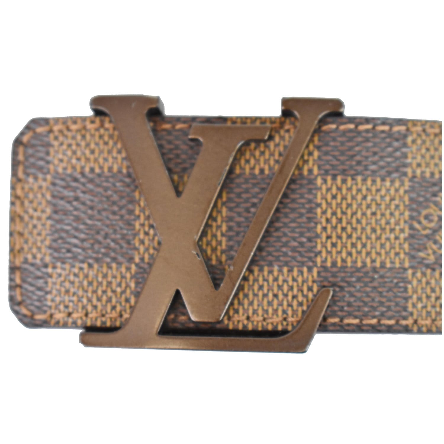 LOUIS VUITTON LV Initiales Damier Ebene Belt Brown