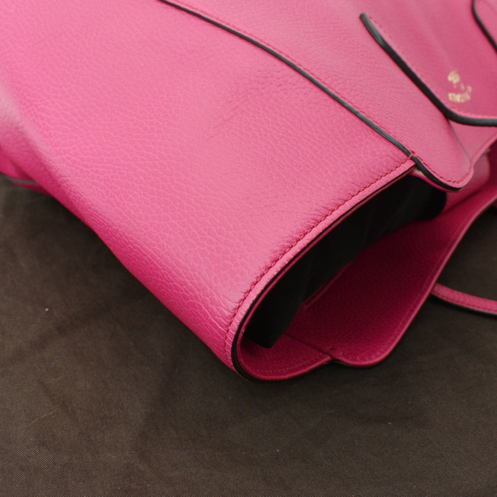 GUCCI Swing Medium Pebbled Leather Tote Bag Pink 354397