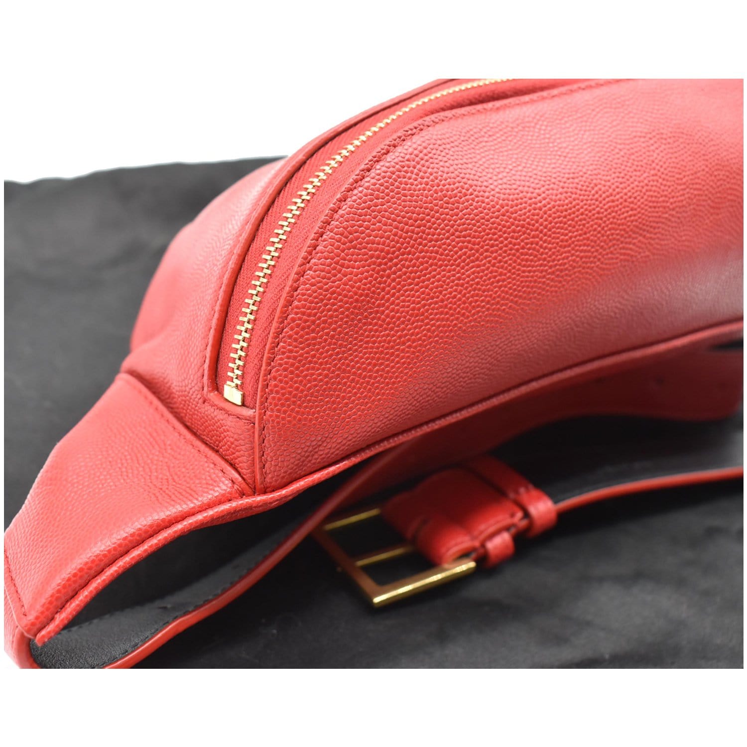 YVES SAINT LAURENT Classic Monogram Leather Belt Bag Red