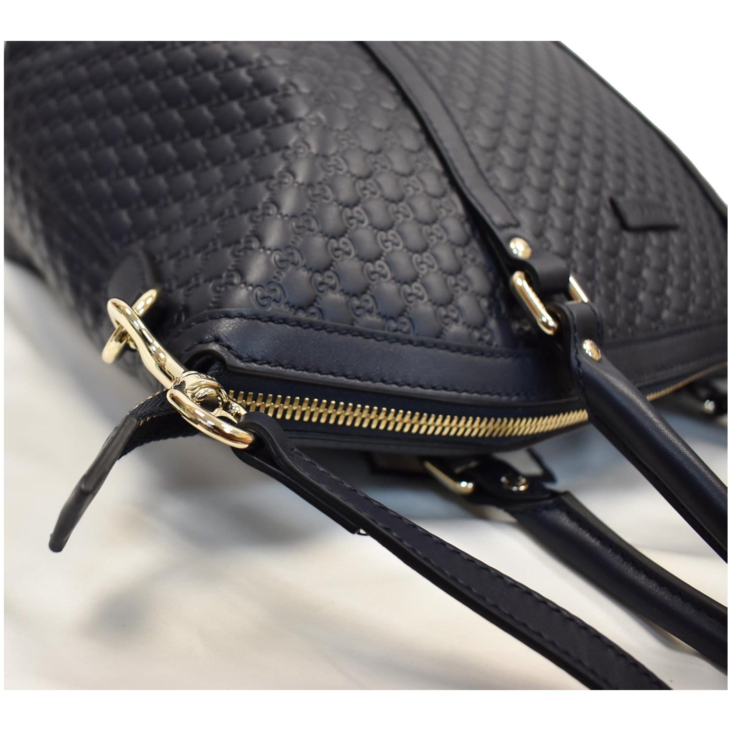 GUCCI Dome Micro Guccissima Leather Shoulder Bag Black 449657